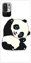 ADEL Siliconen Back Cover Softcase Hoesje Geschikt voor Xiaomi Redmi Note 10 (5G) - Panda Liggend
