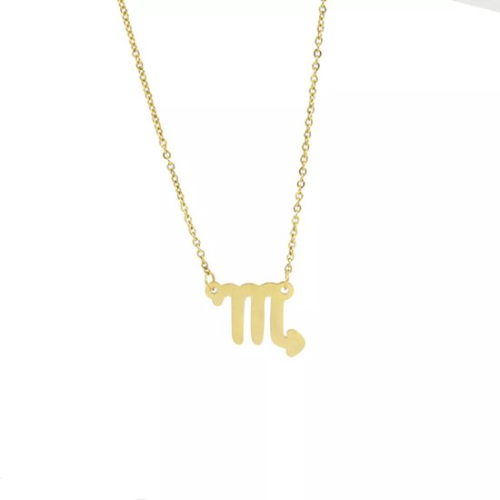 Collier doré avec un symbole de scorpion, isolé.