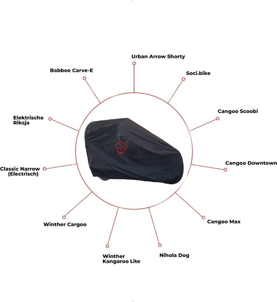 CUHOC Bakfietshoes Voor Kleinere / Elektrische Bakfiets (met huif) - Red Label - tot 205 cm van CUHOC — afbeelding 3