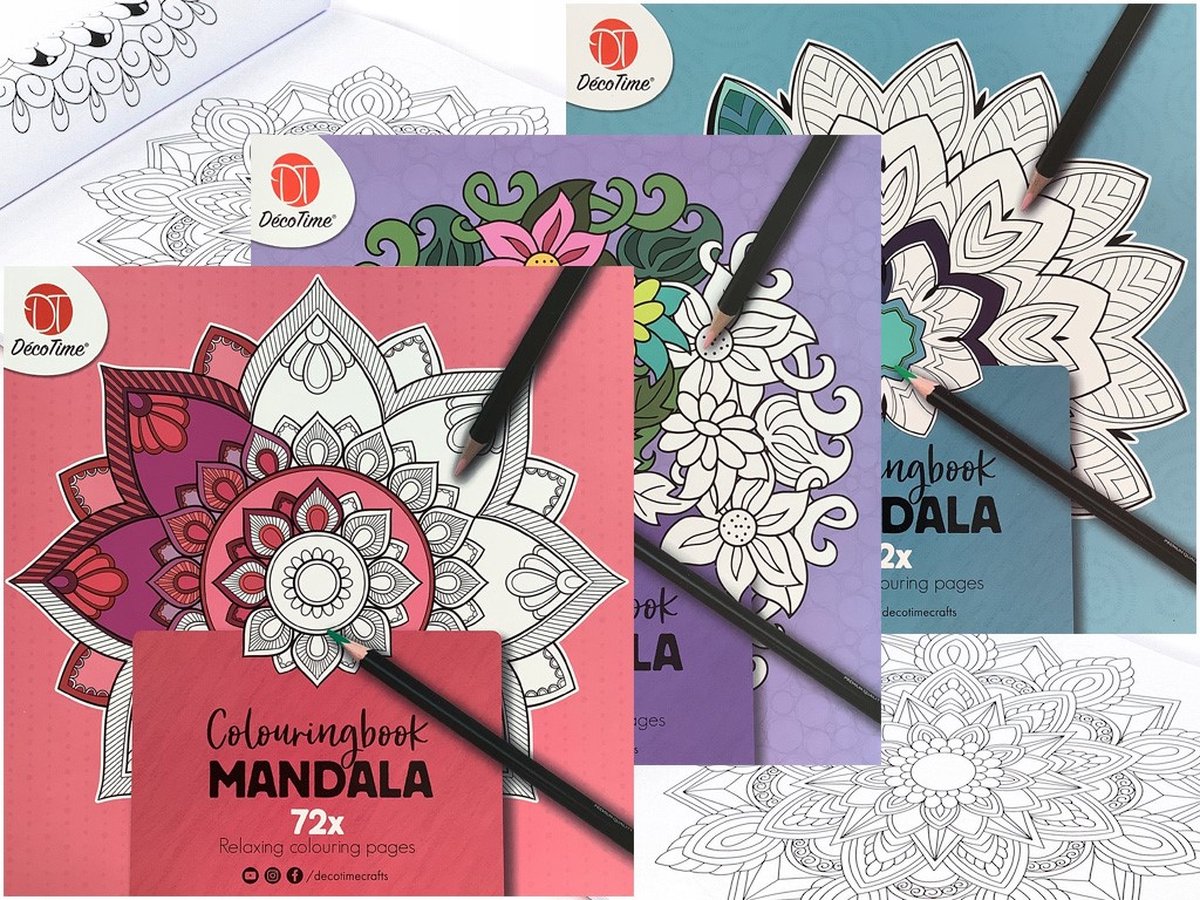 Mandala Kleurboek voor Volwassenen en Kinderen Voordeelbundel - 3x72 Kleurplaten