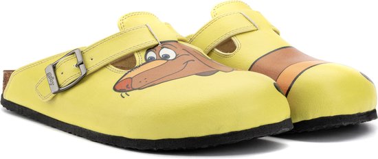 GOBY - Doggy dog - Sabots pour femmes - Slippers - Pantoufle - Sabots - Haute qualité - Fait main - Imprimé chien - Taille 39