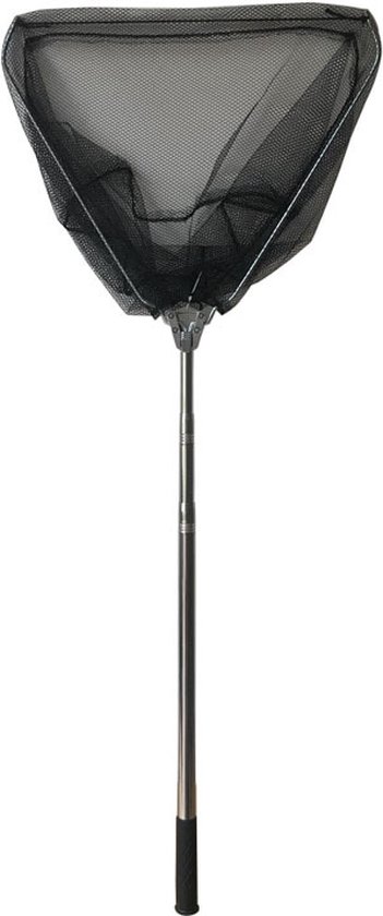 Schepnet - Visnet - Telescoop schepnet - Driehoek - Opvouwbaar - Net - Aluminium - 35 cm - 250 cm - Vissen - Zwembad - Vijver - Zwart