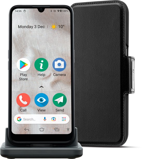 Doro 8100 PLUS - Senioren smartphone met noodtoets en grote iconen - inclusief hoesje en bureaulader - Doro