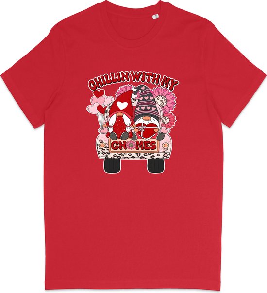 T-Shirt Femme - Gnome Love Hartjes - Rouge - XL