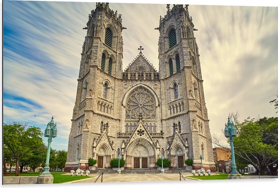Dibond - De Kathedraalbasiliek van het Heilig Hart, New Jersey - 105x70 cm Foto op Aluminium (Met Ophangsysteem)
