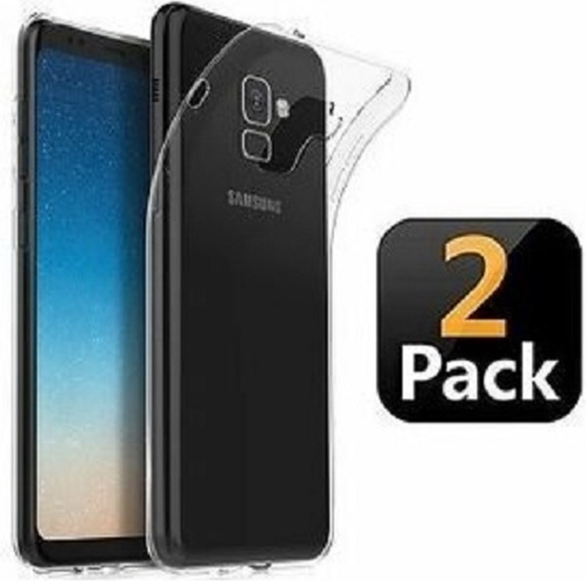 Samsung A5 2018 Hoesje TPU Siliconen Transparant 2x