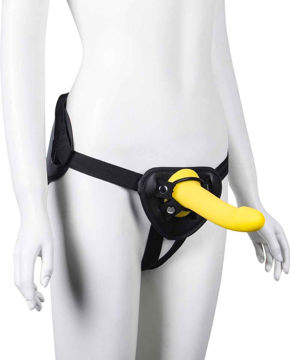 Goedkoopste Banoch | Strap on harnas universeel Dildo Claes - geel siliconen