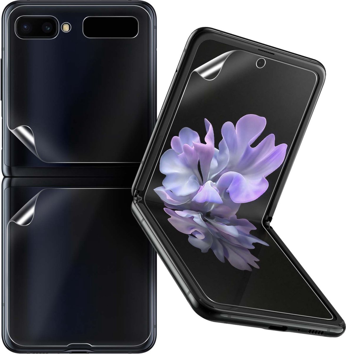 iMak, Set van 2 Hydrogel Screenprotectors Geschikt voor Galaxy Z Flip, Transparant