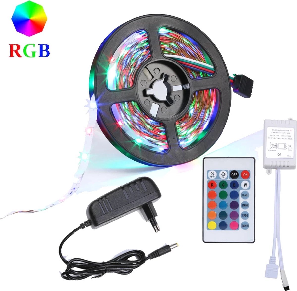 Borvat® | LED Light Strip | 5m | multi-colour | met 24 sleutel afstandsbediening