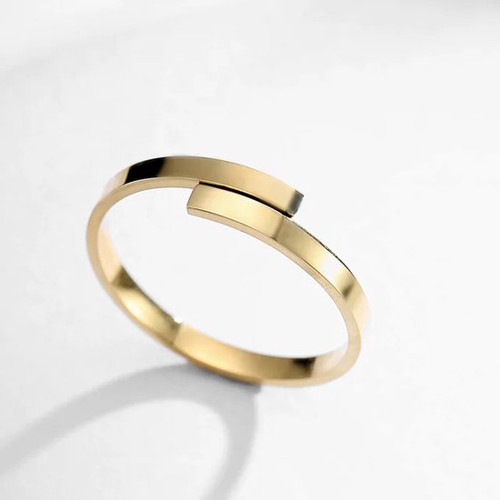Verstelbare Ring Style - Dames ring - 18k goud - RVS - cadeautje voor haar