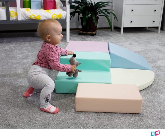 Ensemble de blocs de mousse soft play Iglu - couleurs pastel 7 pièces