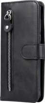 OPPO Find X3 Lite Book Case Cover with Zipper - Similicuir - Porte-cartes - Portefeuille - OPPO Find X3 Lite - Zwart