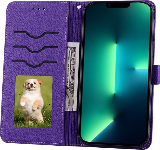 Coque OPPO Reno 7 - Bookcase - Cordon - Porte-cartes - Portefeuille - Protection appareil photo - TPU - Violet