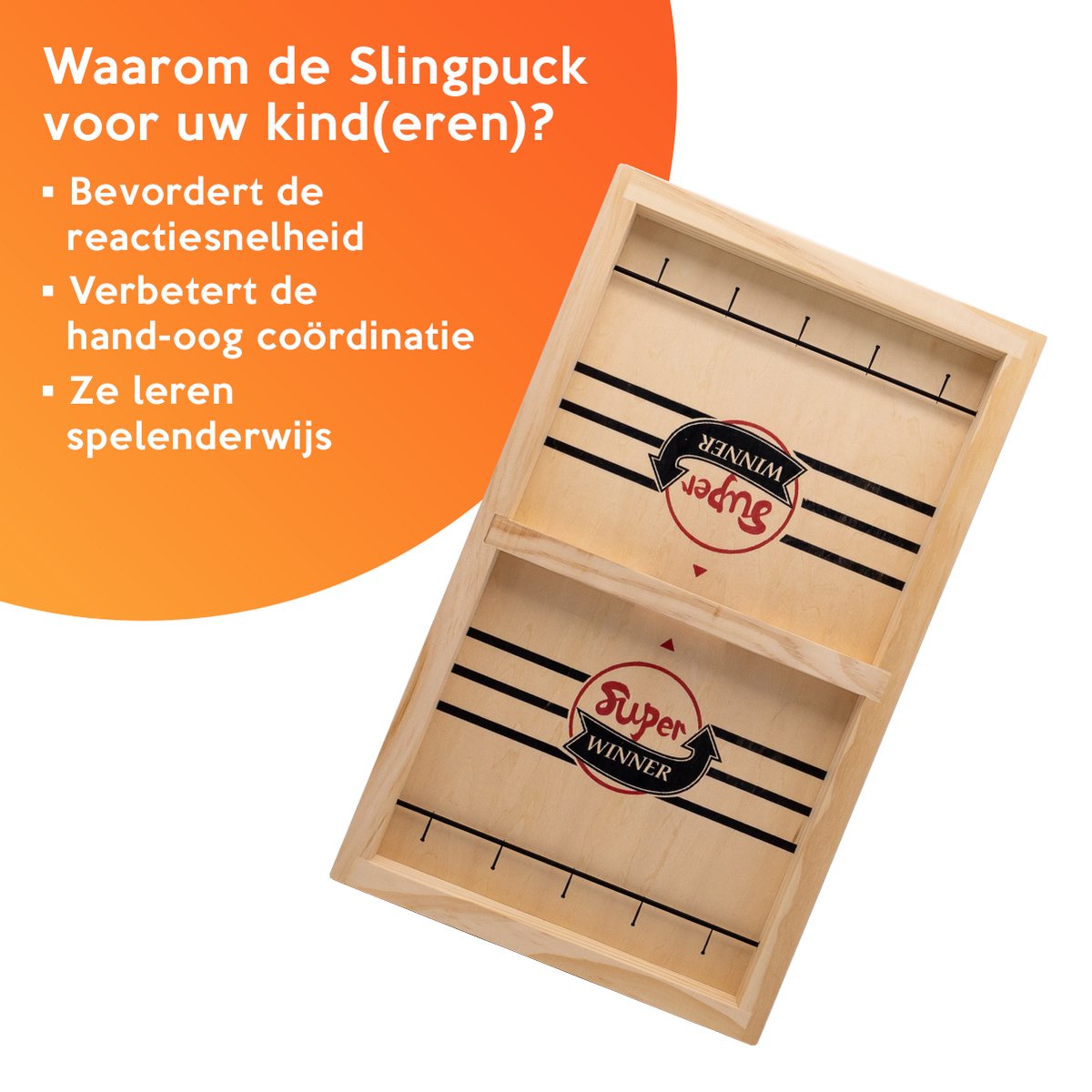 Slingpuck - Speelgoed 6 jaar - Sinterklaas Cadeautjes - Cadeau - Sling Puck - Slingshot - Speelgoed 9 Jaar - Bordspel - Sjoelbattle - Drankspel - Speelgoed 7 Jaar - Drinking Game - Spelletjes - Kinderspeelgoed 4 jaar - Houten Speelgoed 5 jaar — afbeelding 2