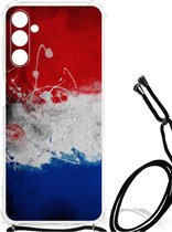 Telefoon Hoesje Geschikt voor Samsung Galaxy A13 5G | A04s Leuk Hoesje met transparante rand Nederlandse Vlag