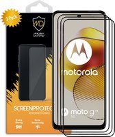 3-Pack Motorola Moto G73 Screenprotectors - MobyDefend Screensaver Met Zwarte Randen - Gehard Glas - Glasplaatjes Geschikt Voor Motorola Moto G73