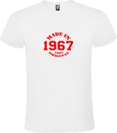 T-Shirt Wit avec Image « Made in 1967 / 100% Original » Rouge Taille M