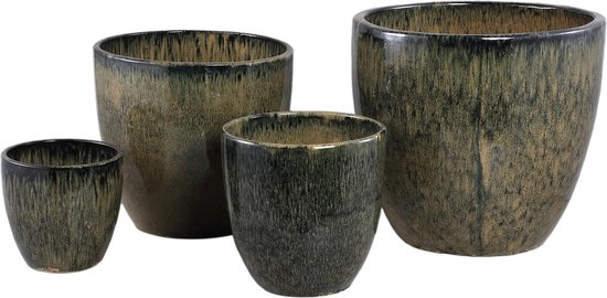 PTMD Elizabeth Green ceramic pot shiny round SV4