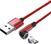 DrPhone iONIC- 540º Roterende Magnetische Kabel - 3A - Voor MICRO USB - 480Mbp/s Data Transmissie - 1 Meter – Rood