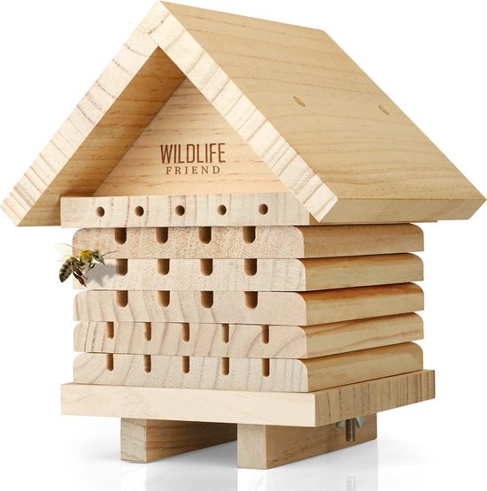 Casa Per Insetti In Legno E Metallo - 57x30x9cm | Per Api, Coccinelle, Farfalle | Con Supporto E Materiali Naturali - Foto 5