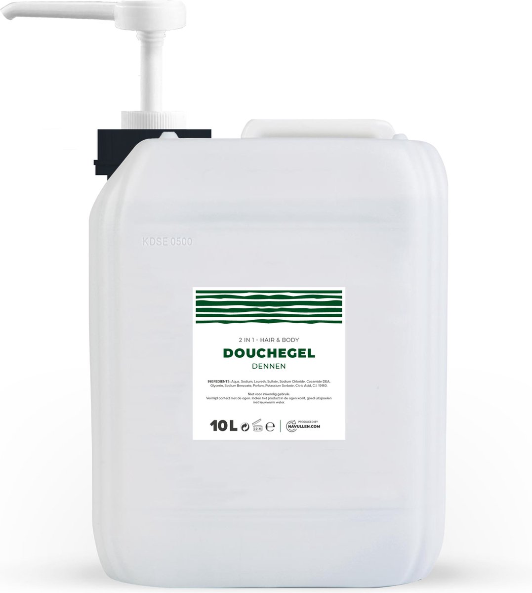 Douchegel - Dennen - 10 Liter - Jerrycan - Met pomp - Hair & Body - Navulling – Navullen