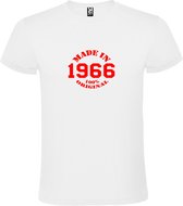 T-Shirt Wit avec Image « Made in 1966 / 100% Original » Rouge Taille M