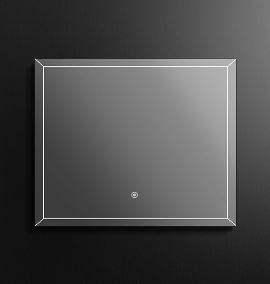 MIQU Badkamerspiegel met ledverlichting, 80 x 60 cm, warmwit/koudwit licht, wandspiegel met stopcontact, 3-voudige vergroting, aanraakschakelaar, anticondensfunctie, klok