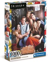 Clementoni - Puzzel 1000 Stukjes Friends, Puzzel Voor Volwassenen en Kinderen, 14-99 jaar, 39711 COMPACT BOX