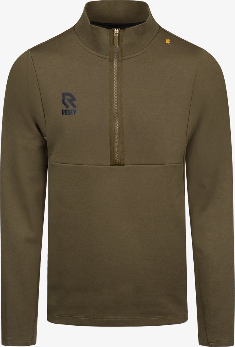 Robey Off Pitch Cotton Ziptop Heren - Olijf | Maat: L