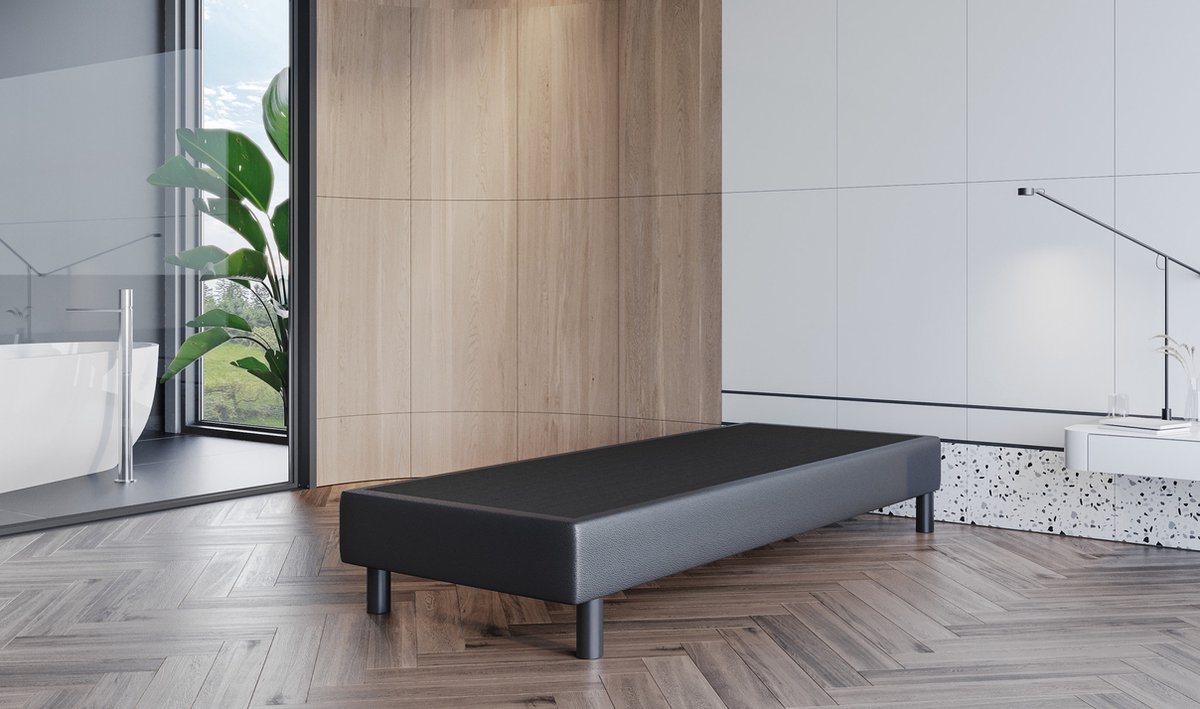 Boxspring Los Onderstel Fleur - 90x200 cm - Skai Zwart