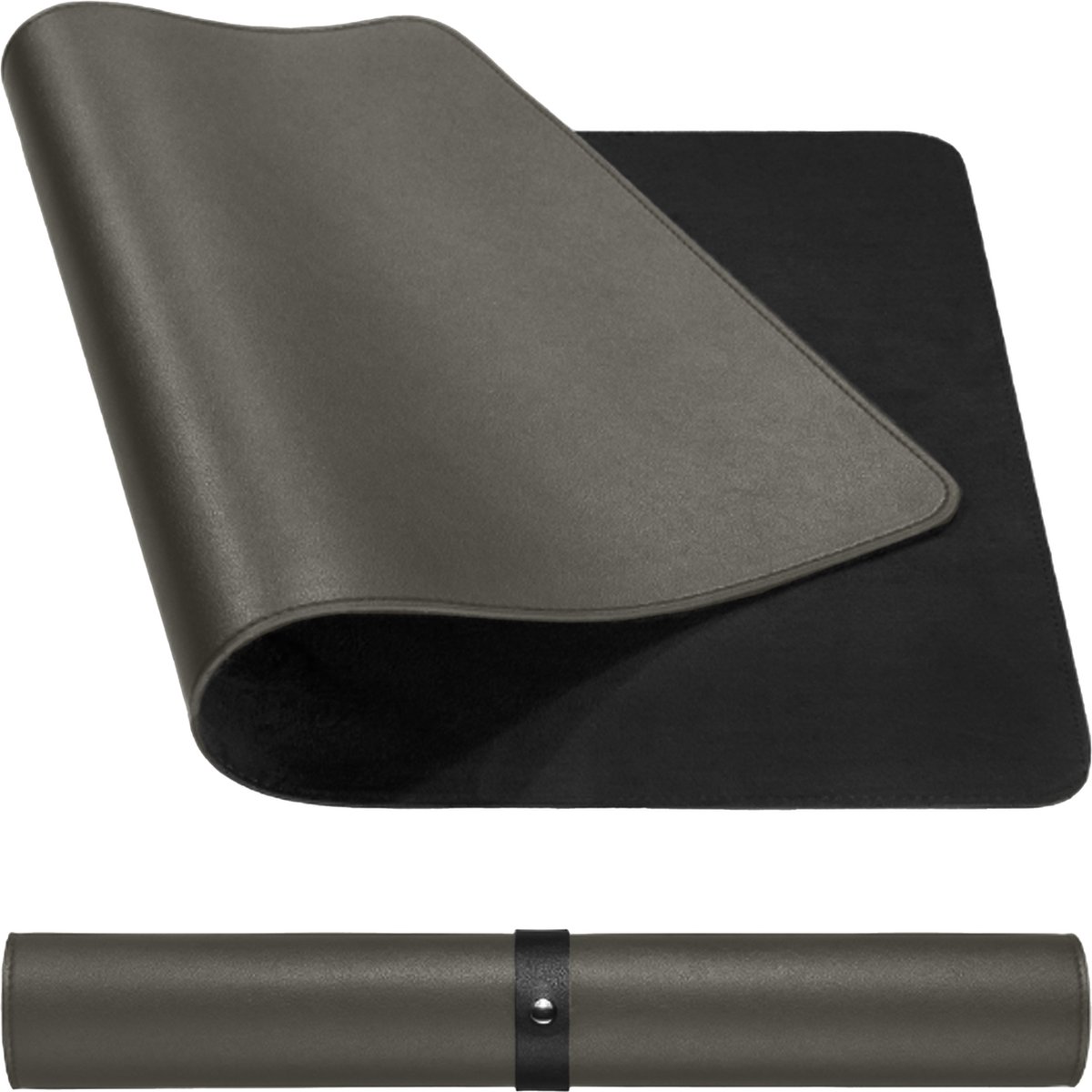 QUVIO Bureau onderlegger - Bureau organizer - Bureau accessoires - PU Leer - Kunstleer - 90 x 40 cm - Grijs