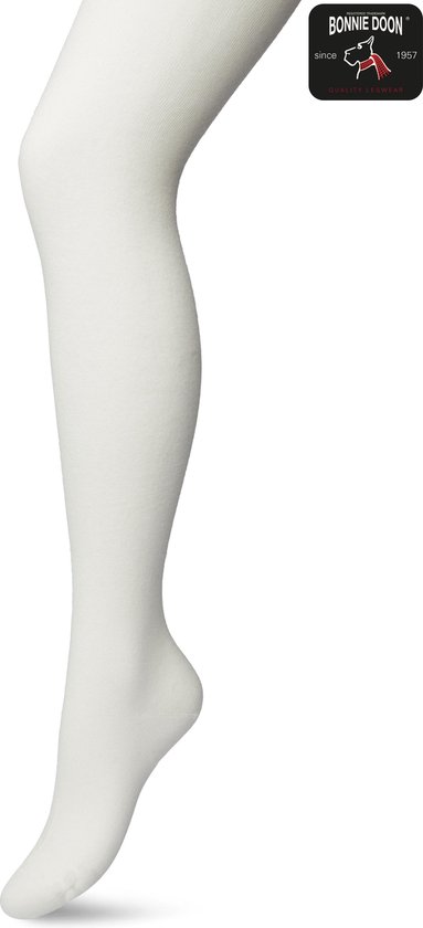 Bonnie Doon Biologisch Katoenen Maillot Dames Off White maat 42/44 XL - Uitstekende pasvorm - Gladde Naden - OEKO-TEX gecertificeerd - Bio Cotton Tights - Duurzaam en Huidvriendelijk Bio Katoen - Gebroken Wit - Crème - Ivoor - Off White - BP051900.35