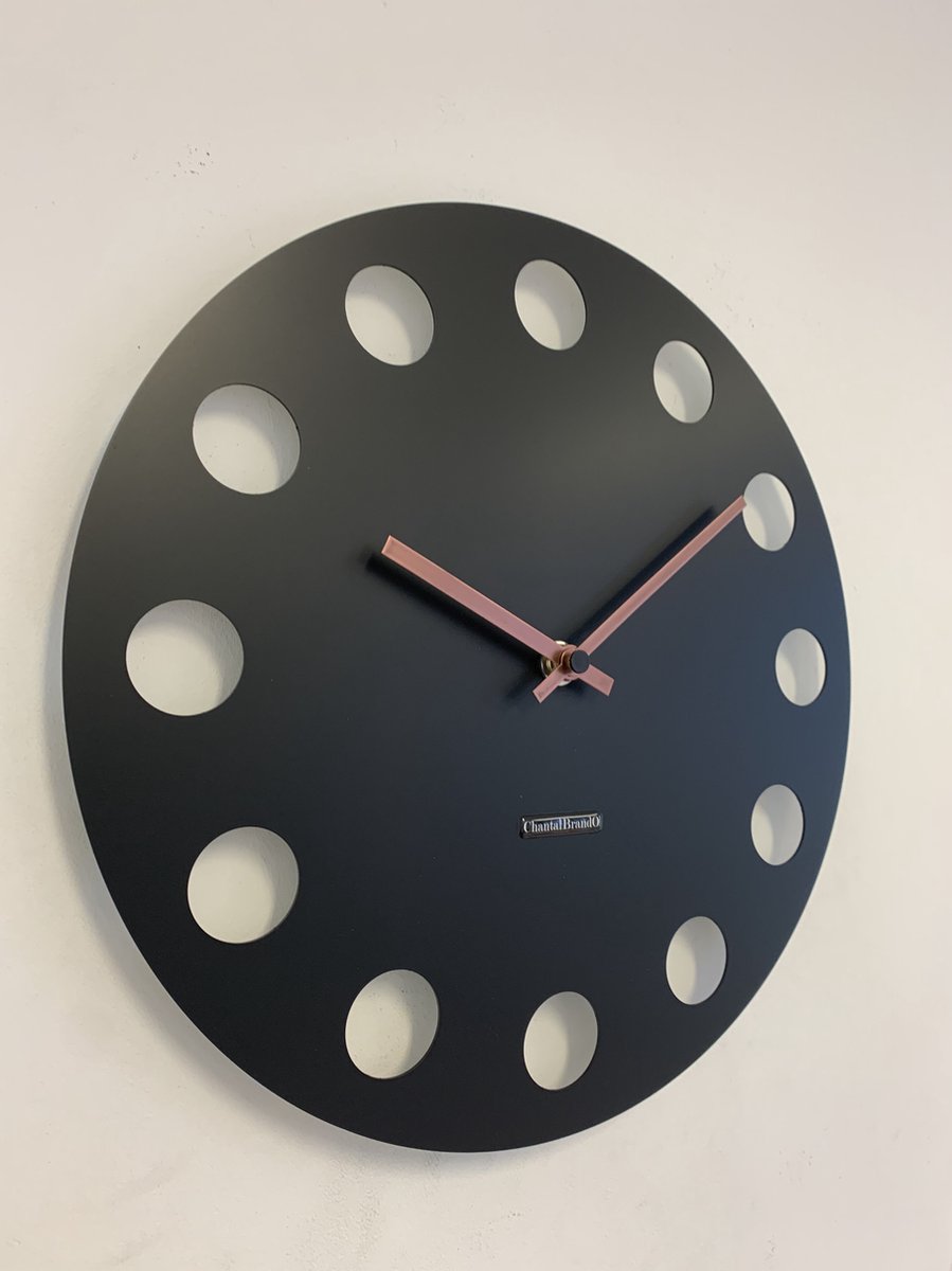 Wandklok ChantalBrandO CETARA BLACK -- MODERN DESIGN --