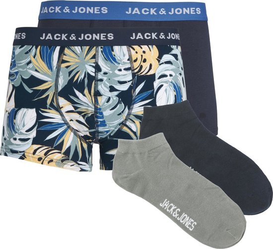 Jack & Jones JACPALMS WEEKENDSET Heren Ondergoed Blauw / Grijs 4-Delig - Maat XL