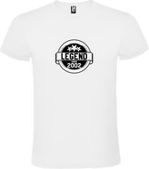 Wit T-Shirt met “Legend sinds 2002 “ Afbeelding Zwart Size XS