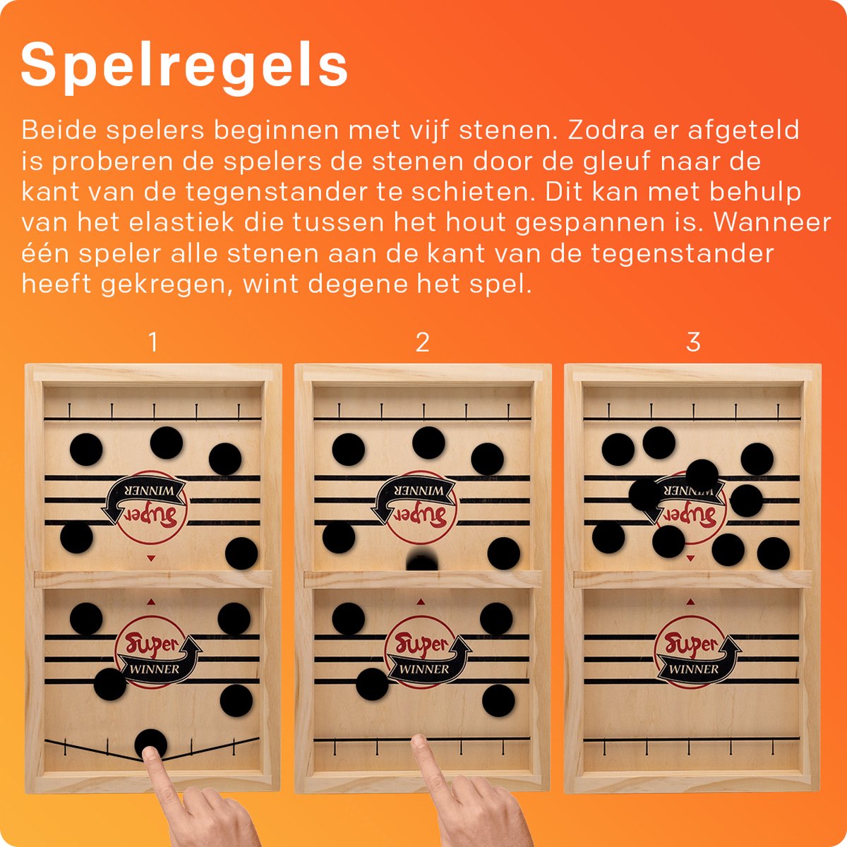 Slingpuck - Speelgoed 6 jaar - Sinterklaas Cadeautjes - Cadeau - Sling Puck - Slingshot - Speelgoed 9 Jaar - Bordspel - Sjoelbattle - Drankspel - Speelgoed 7 Jaar - Drinking Game - Spelletjes - Kinderspeelgoed 4 jaar - Houten Speelgoed 5 jaar — afbeelding 4