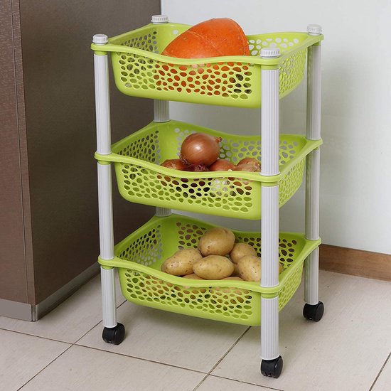 Serveerwagen HWC-G35, keukentrolley keukentrolley theetrolley, grenenhout 89x119x41cm ~ naturel