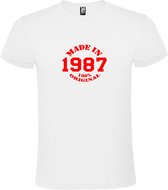 T-Shirt Wit avec Image « Made in 1987 / 100% Original » Rouge Taille XXXXXL