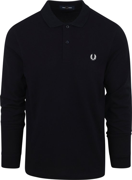 Fred Perry - Longsleeve Polo Donkerblauw - Modern-fit - Heren Poloshirt Maat XL