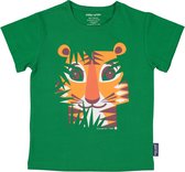 T-shirt - met korte mouwen - van 100% biologisch katoen - Tijger - groen - maat 98/104