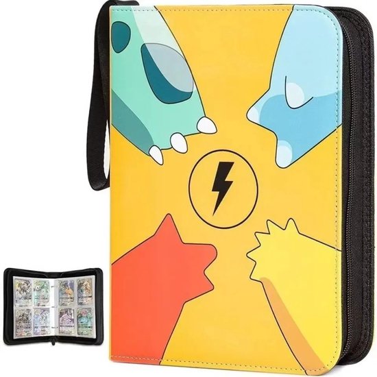 Classeur Cartes Pokémon - 400 Cartes, 50 Pages - Cuir PU Imperméable, Fermeture éclair - Pour Collection, Cartes à Jouer, Rangement Protégé