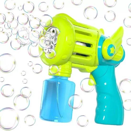 Bellenblaas pistool - Bellenblazer met vloeistof - Bubble gun - Bellenblaasmachine voor kinderen - Speelgoed - groen - blauw