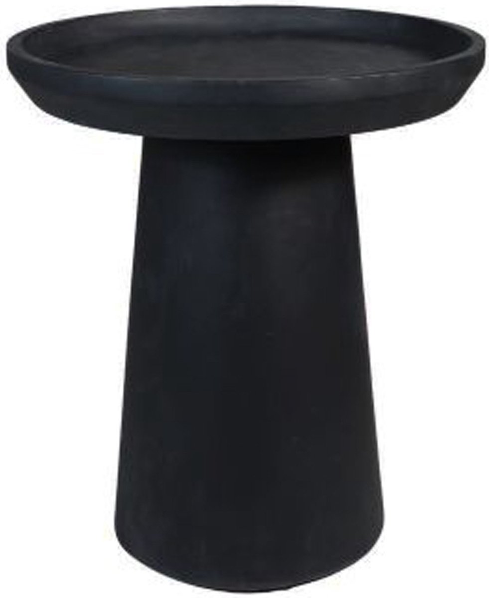 HSM Collection-Ronde Bijzettafel Drum-45x45x50-Zwart-Mango