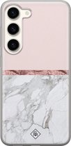 Casimoda® hoesje - Geschikt voor Samsung S23 - Rose All Day - Backcover - Siliconen/TPU - Grijs