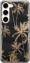 Casimoda® hoesje - Geschikt voor Samsung S23 - Palmbomen - Backcover - Siliconen/TPU - Zwart