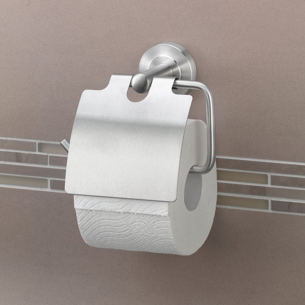 AMARE - wc-papierhouder - zonder boren - roestvrij staal - badkamerdecoratie - gemakkelijk schoon te maken - duurzaam.