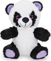 Panda met Glitters (Paars) Pluche Knuffel 18 cm [Panda Plush Toy | Speelgoed knuffeldier knuffelbeest voor kinderen jongens meisjes]