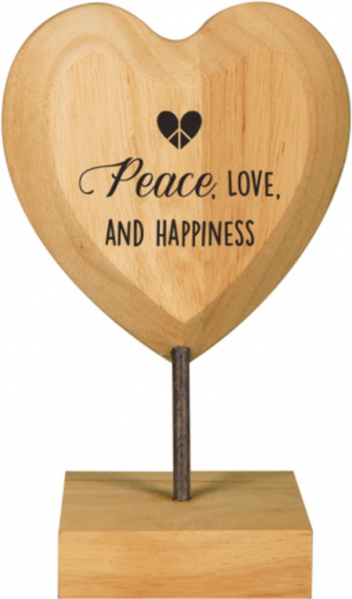 Wooden hearts - Peace, love and happiness