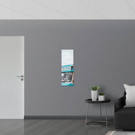 WallClassics - Dibond - Chariot de glaces bleu vif - Photo sur aluminium 30 x 90 cm (avec système de suspension)
