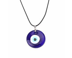 WiseGoods Luxe Boze Oog Ketting - Kettingen Dames & Heren - Geluk - Cadeau - Geluksbrenger - Sieraad - Evil Eye Sieraden - Blauw